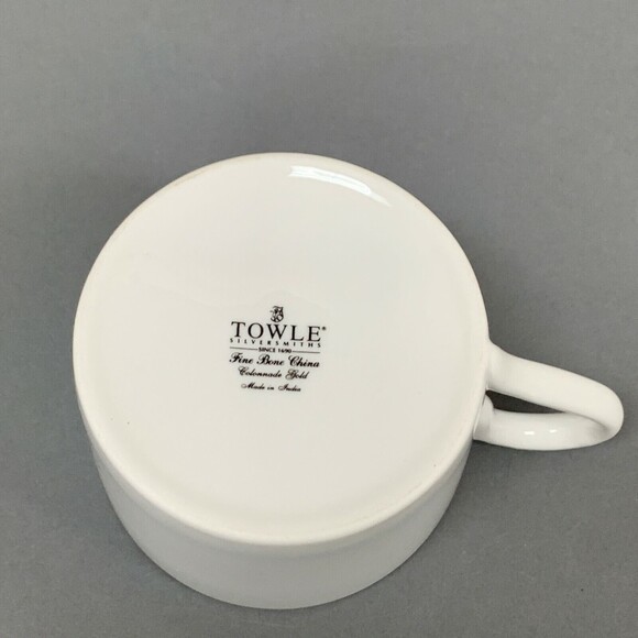 Towle Silversmiths Colonnade Gold Trim Fine White Cup - Picture 7 of 8